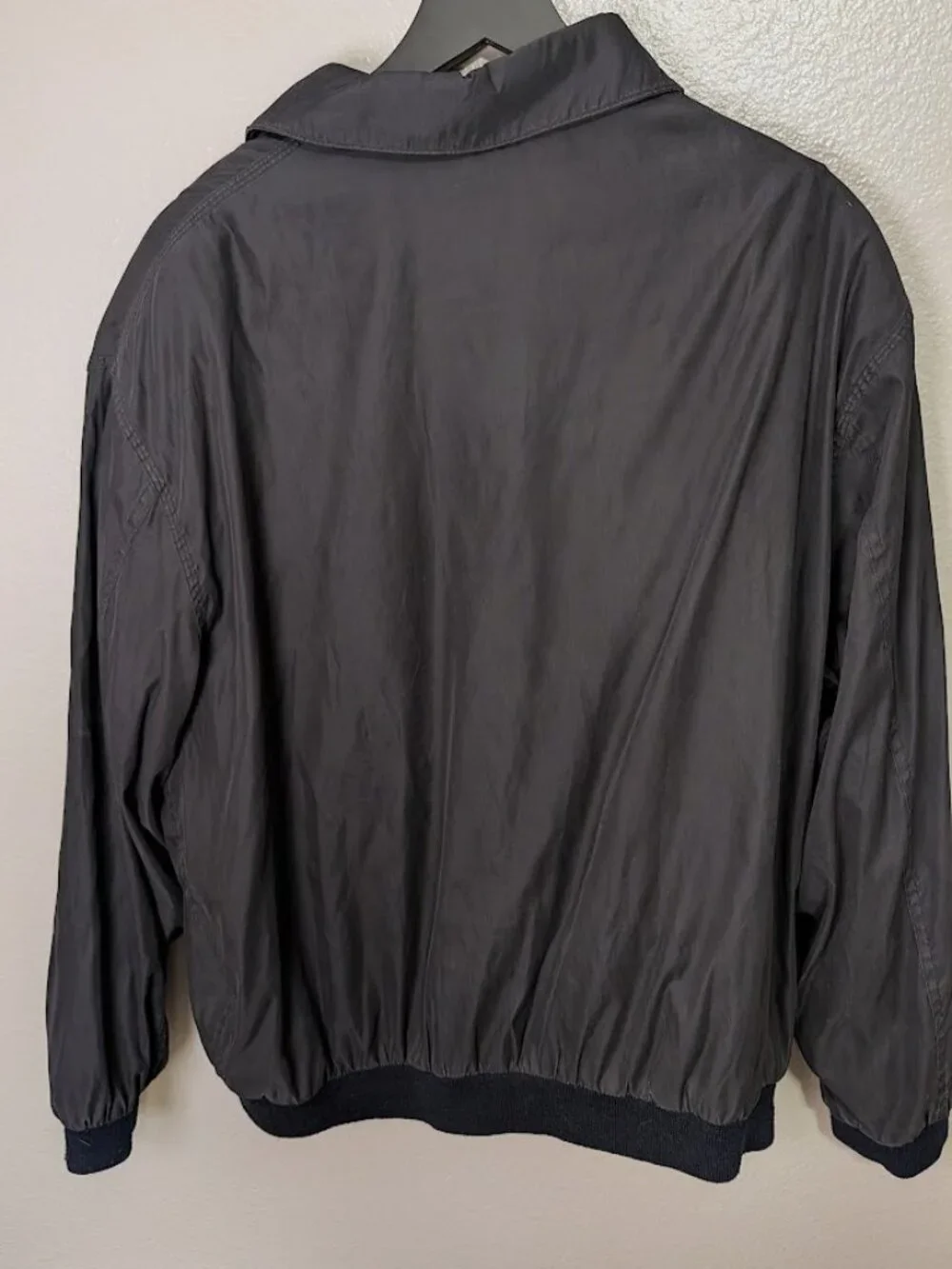 Weatherproof WP Mens XL Black Full Zip Bomber Jacket Vintage Made In Korea